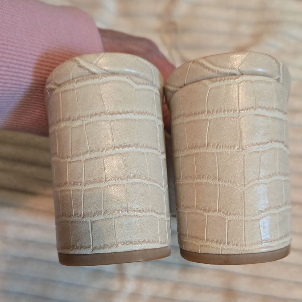 Nine West Beige Croc-Patterned Mules - Picture 4 of 13